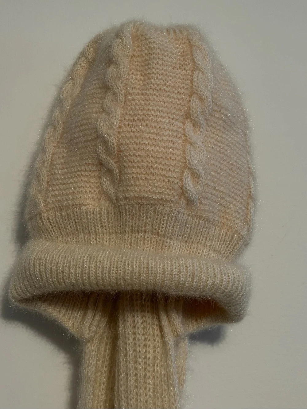 Soft Cream Knit Beanie and Scarf Set